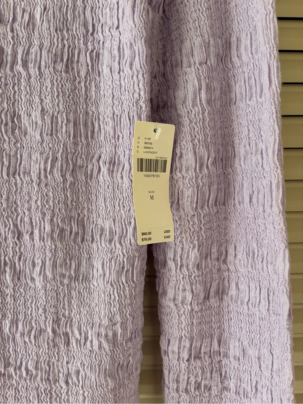 NWT Anthropologie Maeve Textured Long-Sleeve Top, Lavender Purple, Size M